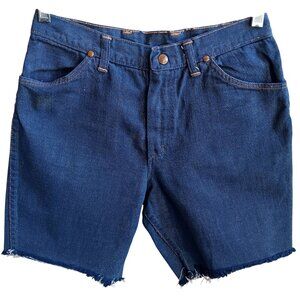 27" Vintage Cutoff Shorts 13/14 Wrangler Womens Denim Frayed 1970's USA Farmgirl